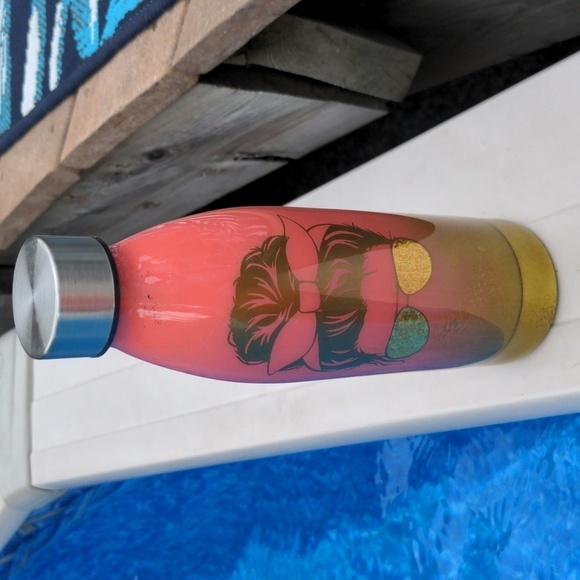 WATER BOTTLE Pool Hair Don't Care 🏝 Handmade Epoxy Resin 15oz - Picture 3 of 11